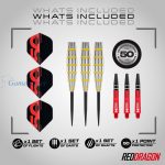 Set strelica steel Red Dragon Darts 50 Years - Chunky Stumpy 3 24g, 85% wolfram