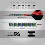 Set strelica steel Red Dragon Darts 50 Years - Shockwaves 26g, 90% wolfram