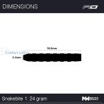 Pikado strelice steel RedDragon Peter Wright Snakebite 1,24g,85% wolfram