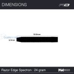 Pikado strelice RedDragon steel Razor Edge Spectron 24g, 85% wolfram