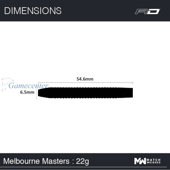 Pikado strelice steel RedDragon Peter Wright Melbourne Master 22g, 90% wolfram