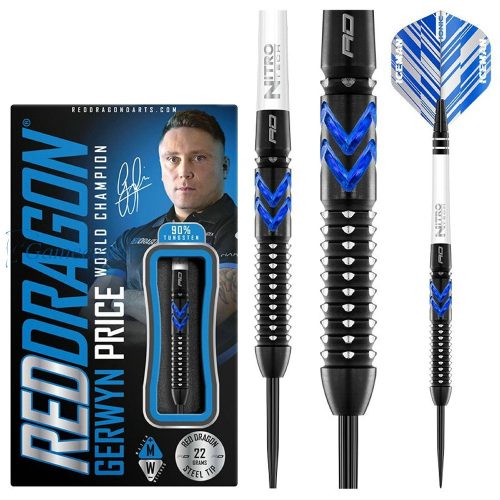 Pikado strelice steel RedDragon Gerwyn Price Blue Ice, 22g, 90% wolfram