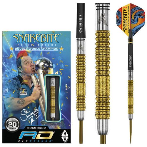 Pikado strelice Red Dragon steel Peter Wright Double World Champion Gold Plus 20g, 90% wolfram