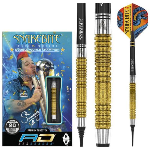 Pikado strelice Red Dragon soft Peter Wright Double World Champion Gold Plus 20g, 90% wolfram