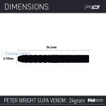 Pikado strelice Red Dragon steel Peter Wright Snakebite Supa-Venom 24g, 90% wolfram