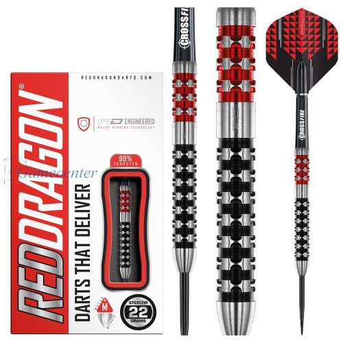 Pikado strelice Red Dragon steel Crossfire 22g, 90% wolfram