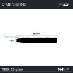 Set strelica steel Red Dragon T-800 26g, 90% wolfram