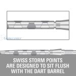 Vrhovi za steel strelice Target Swiss Storm Onyx srebrni, 30mm - 3kom