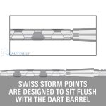 Vrhovi za steel strelice Target Swiss Storm Onyx srebrni, 35mm - 3kom