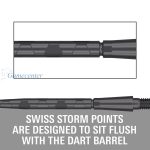 Vrhovi za steel strelice Target Swiss Storm Onyx crni, 35mm - 3kom