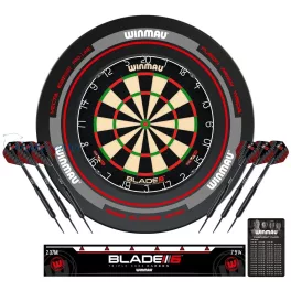Kompletni pikado set Winmau tabla Blade 6,sivi okvir,2 seta strelica,linija i checkout karta