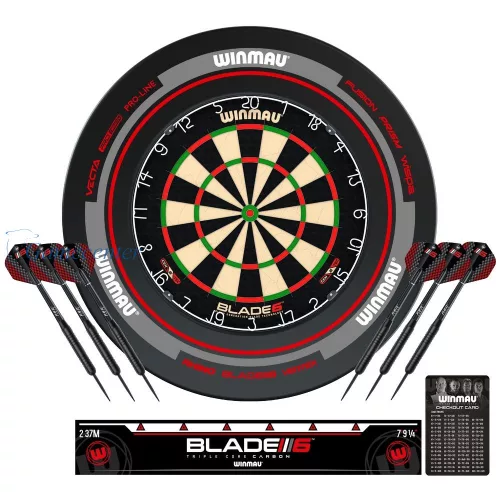 Kompletni pikado set Winmau tabla Blade 6,sivi okvir,2 seta strelica,linija i checkout karta