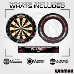 Kompletni pikado set Winmau tabla Blade 6,sivi okvir,2 seta strelica,linija i checkout karta